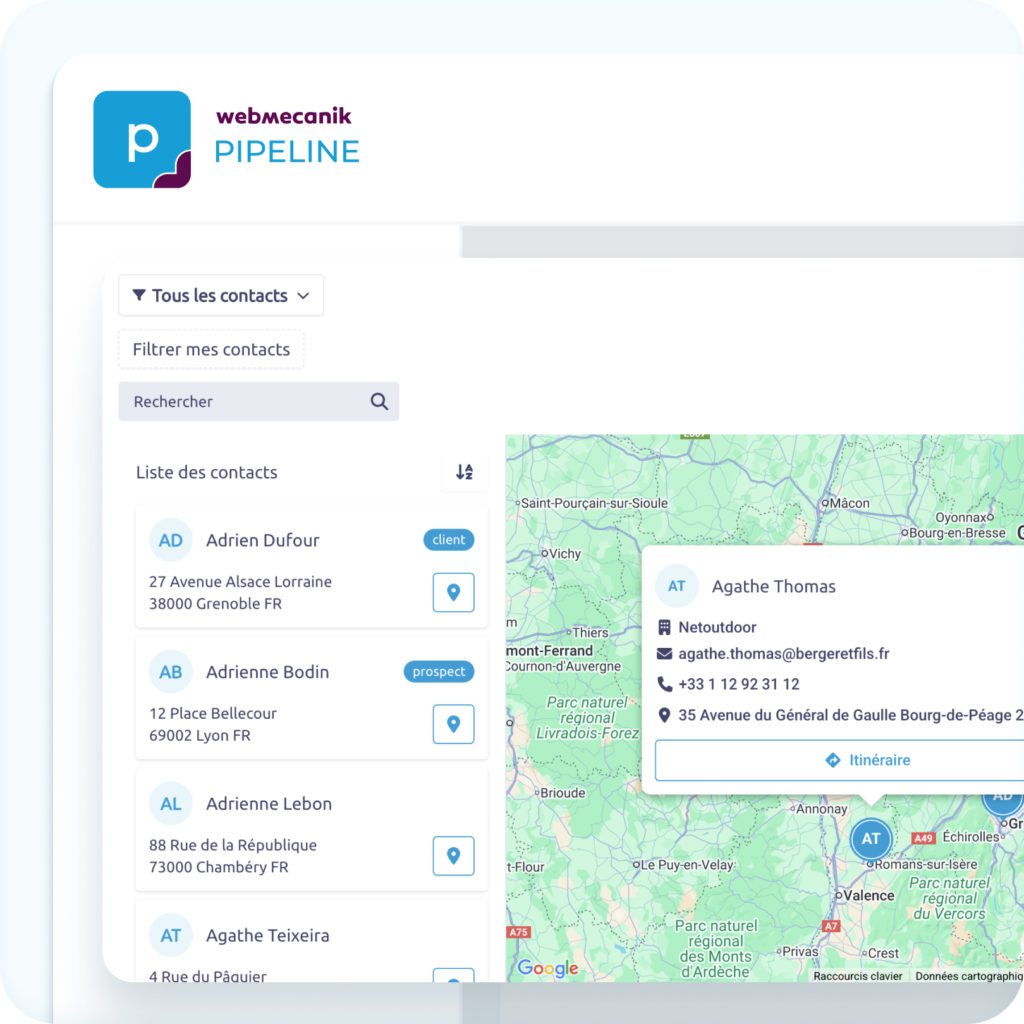 Contact geolocation - Pipeline by webmecanik